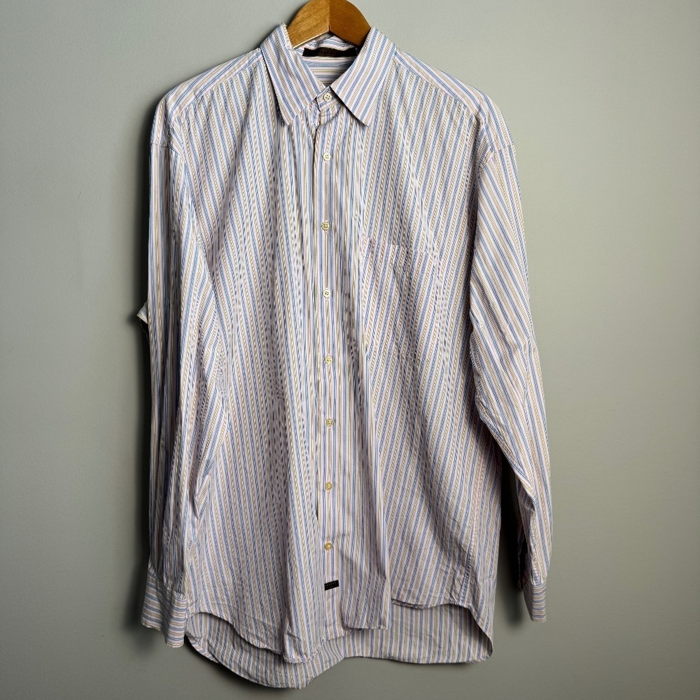 Robert‎ Talbott Men's Long Sleeve Button Up Shirt Single Pocket Multicolor Large